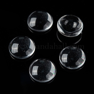 PandaHall 10 Stück 25mm Runde Transparent Klar Glas Cabochon Kuppel