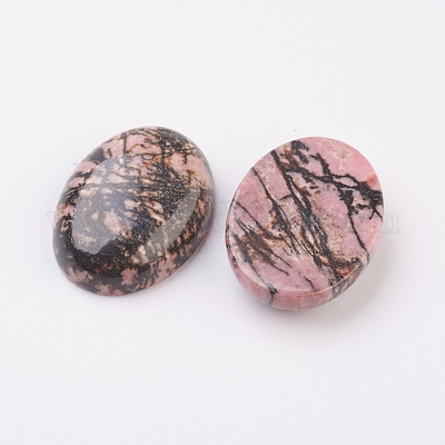 Natural Rhodonite Flat Back Cabochons&nbsp;X-G-G741-13x18mm-12-1