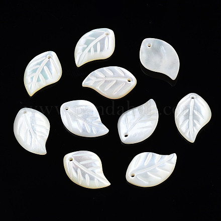 Natural White Shell Pendants SSHEL-S258-100C-1