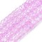 Crackle Transparent Glass Beads Strands, Barrel, Pearl Pink, 8~8.5x5.5~6.5mm, Hole: 1.2~1.4mm, about 61~64pcs/strand, 14.96~15.75 inch(38~40cm)