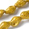 Ocean Series Handmade Porcelain Beads, Conch, Gold, 21.5~22x14~14.5x11~11.5mm, Hole: 2mm, about 18pcs/strand, 14.06'''~14.17''(35.7~36cm)