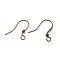 Antique Bronze Brass Earring Hooks Ear Wire Hooks, with Ball and Horizontal Loop, Nickel Free, 15mm, Hole: 2mm, Pin: 0.7mm