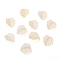 Transparent Glass Pendants, Strawberry Leaf, Frosted, Gold, 15x14x4mm, Hole: 1mm