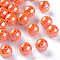 Opaque Acrylic Beads, AB Color Plated, Round, Coral, 16x15mm, Hole: 2.8mm, about 220pcs/500g