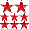 Iron Pendants, Star Charm, Red, 60x61.5x5.5mm, Hole: 1mm, 30pcs/box