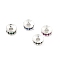 Brass Micro Pave Cubic Zirconia Spacer Beads, Long-Lasting Plated, Rack Plating, Flat Round, Silver, 6x2.5mm, Hole: 2mm