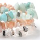Chips Natural Rutilated Quartz & Flower Amazonite & Sunstone Beaded Stretch Bracelets Sets&nbsp;BJEW-JB05332-06-3