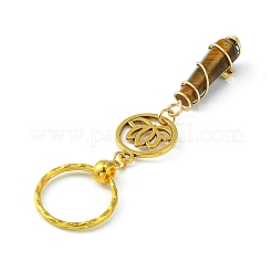 Wire Wrapped Bullet Natural Gemstone Keychains&nbsp;KEYC-JKC00495