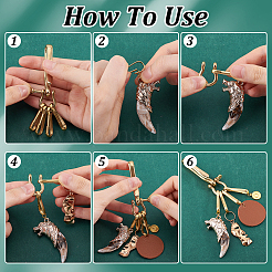 2Pcs Brass Heavy Duty Keychains with 4Pcs Snap Clasps&nbsp;FIND-PH0020-96