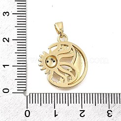 Brass Micro Pave Cubic Zirconia Pendants&nbsp;KK-P336-06G