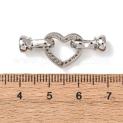 Brass Micro Pave Clear Cubic Zirconia Fold Over Clasps&nbsp;KK-D259-02A-P