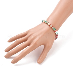 Handmade Polymer Clay Heishi Beaded Stretch Bracelets&nbsp;BJEW-JB05604