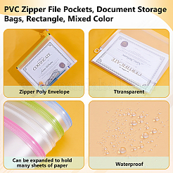 40Pcs 4 Colors PVC Zipper File Pockets&nbsp;AJEW-WA0003-28