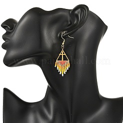 Glass Beads Braided Dangle Earrings&nbsp;EJEW-MZ00786-02
