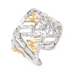 304 Stainless Steel Hollow Out Triangle Cuff Rings&nbsp;RJEW-G370-01GP