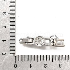 Brass Micro Pave Clear Cubic Zirconia Fold Over Clasps&nbsp;KK-R222-04P