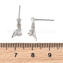 SHEGRACE Brass Micro Pave Cubic Zirconia Stud Earrings&nbsp;XGRQ4N869-713P