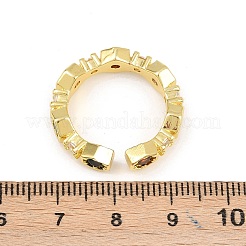 Brass Micro Pave Cubic Zirconia Cuff Rings for Women&nbsp;RJEW-Z113-46G