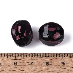 Handmade Silver Foil Glass Beads&nbsp;FOIL-N034-01F