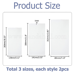 6Pcs 3 Styles Frosted Translucent Rectangle Plastic Bag Bottom&nbsp;FIND-HS0002-66