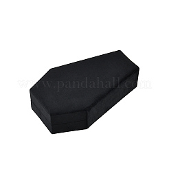 Coffin Shaped Velvet Jewelry Storage Boxes&nbsp;DARK-PW0001-041