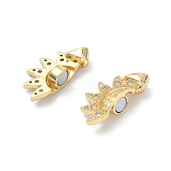 Brass Micro Pave Cubic Zirconia Pendants&nbsp;KK-H537-03G
