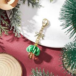 Christmas Tree Polymer Clay & Glass Pendants Decorations&nbsp;HJEW-MZ00326