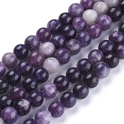 Natural Lepidolite/Purple Mica Stone Beads Strands&nbsp;X-G-K415-8mm