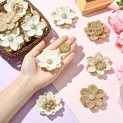 24Pcs 6 Styles Flower Burlap Ornament Accessories&nbsp;DIY-CJ0003-14