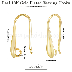 15Pairs Rack Plating Brass Earring Hooks&nbsp;KK-BBC0026-23