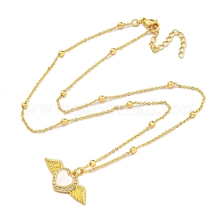 Brass Micro Pave Cubic Zirconia Pendant Necklaces&nbsp;NJEW-M220-07A-G