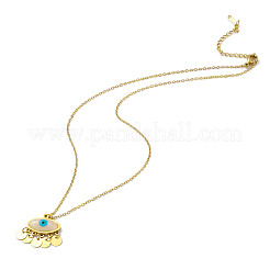 Resin Evil Eye Pendant Necklace&nbsp;NJEW-M199-01G
