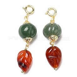 Natural Green Aventurine & Natural Agate Pendant Decorations&nbsp;G-G008-09G
