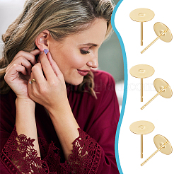 200Pcs 2 Color 304 Stainless Steel Stud Earring Findings&nbsp;STAS-UN0052-51