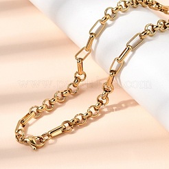 304 Stainless Steel Link Chain Bracelet & Necklace Jewelry Sets&nbsp;SJEW-L199-17G