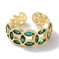 Brass Micro Pave Cubic Zirconia Cuff Rings&nbsp;RJEW-G310-20G