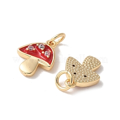 Brass Micro Pave Clear Cubic Zirconia Pendants&nbsp;KK-Q031-21G