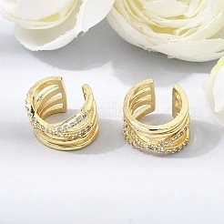 Brass Micro Pave Cubic Zirconia Cuff Earrings for Women&nbsp;CU-CBAE7DF-19G