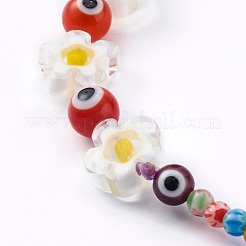 Evil Eye Lampwork Beaded Mobile Straps&nbsp;HJEW-JM00433