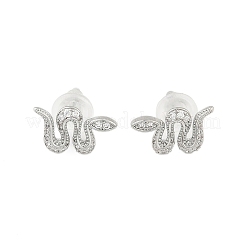 Brass Micro Pave Clear Cubic Zirconia Stud Earrings&nbsp;EJEW-P301-17P