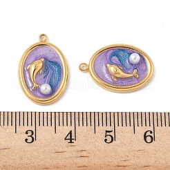 304 Stainless Steel Enamel Pendants&nbsp;STAS-U057-11G-D