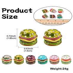 6Pcs 6 Colors Resin Cabochons&nbsp;RESI-CJ0004-27