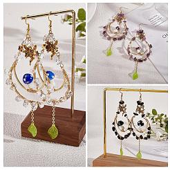 Natural Amethyst Chips Beaded Big Teardrop Dangle Earrings&nbsp;EJEW-SW00016-03