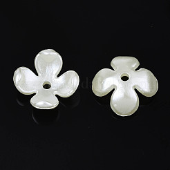 4-Petal ABS Plastic Imitation Pearl Bead Caps&nbsp;X-OACR-S020-31