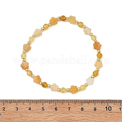 Natural Pink Opal/Natural Green Opal/Natural Green Strawberry Quartz/Natural Yellow Opal/Natural Rose Quartz/Natural Yellow Aventurine & Brass Beads Stretch Bracelets for Women&nbsp;BJEW-JB13866