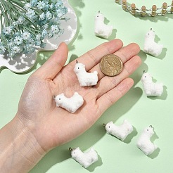 4Pcs 2 Styles Flocky Resin Pendants&nbsp;FIND-YW0010-49