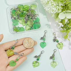 30Pcs Acrylic Leaf Pendant Decorations&nbsp;HJEW-BM0001-15