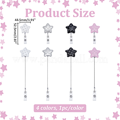 4Pcs 4 Colors Plastic Beadable Badge Reels&nbsp;DIY-ME0002-60