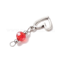 18Pcs 6 Colors Alloy & Glass Pendants&nbsp;PALLOY-JF05118