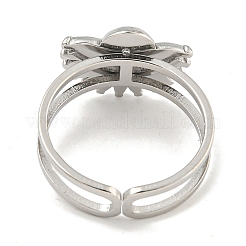 Non-Tarnish 304 Stainless Steel Sun Open Cuff Ring Components&nbsp;RJEW-A043-01P
